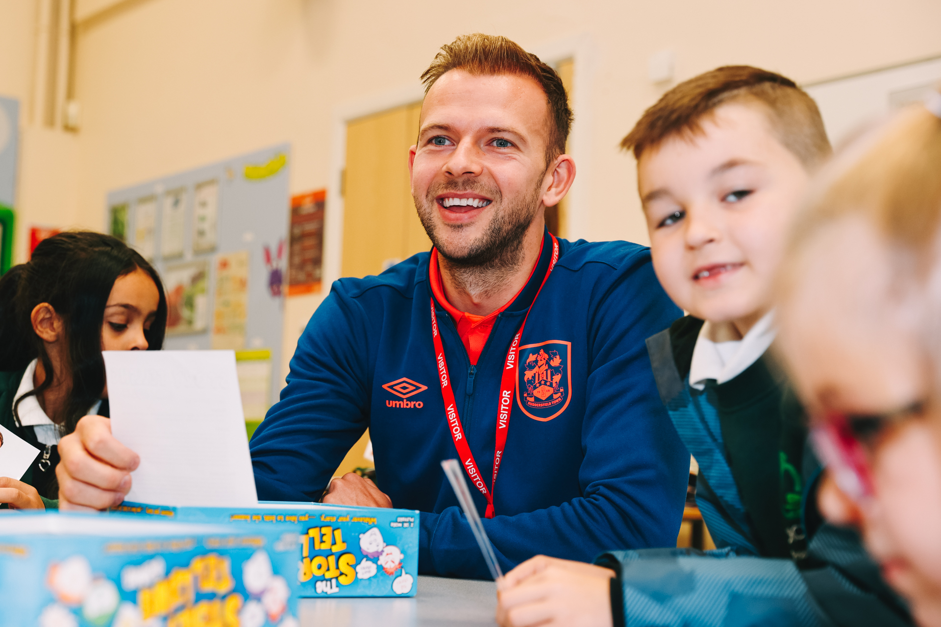 Huddersfield Town's Jordan Rhodes visits Orchard Primary Breakfast Club