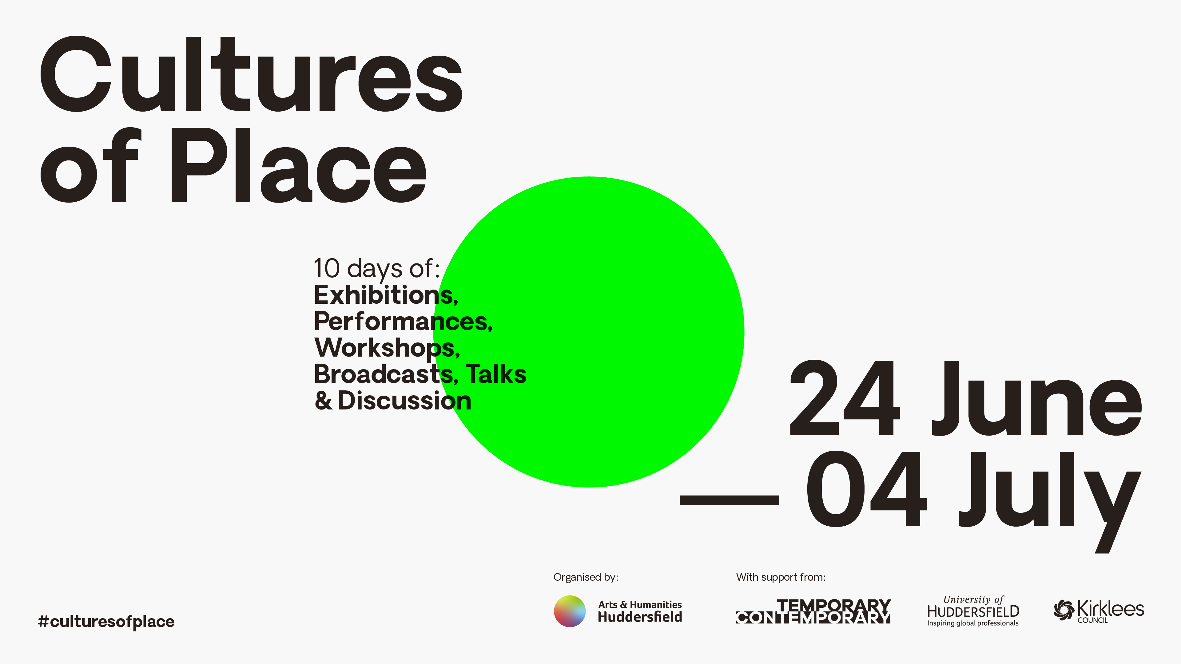 Celebrate 'People Places and Culture' with the University of Huddersfield this June