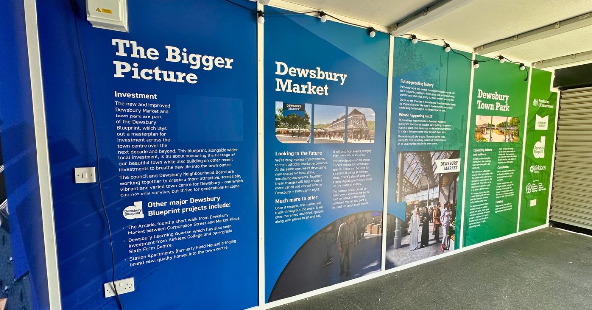 Dewsbury Blueprint Information Container Relocates to Longcauseway as Market Plans Progress