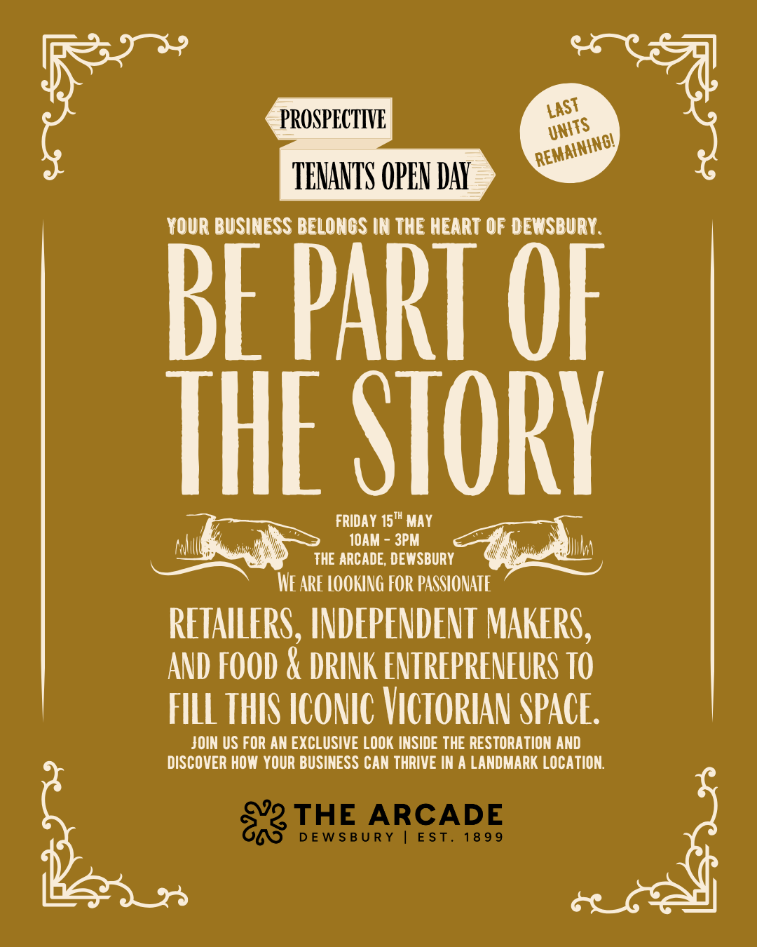 Dewsbury Arcade Calls on Independent Businesses Ahead of Landmark Reopening