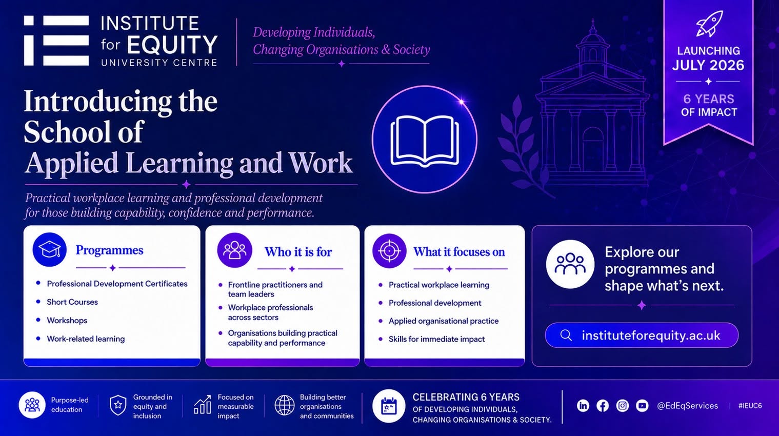 Institute for Equity launches three new academic schools to drive positive social change