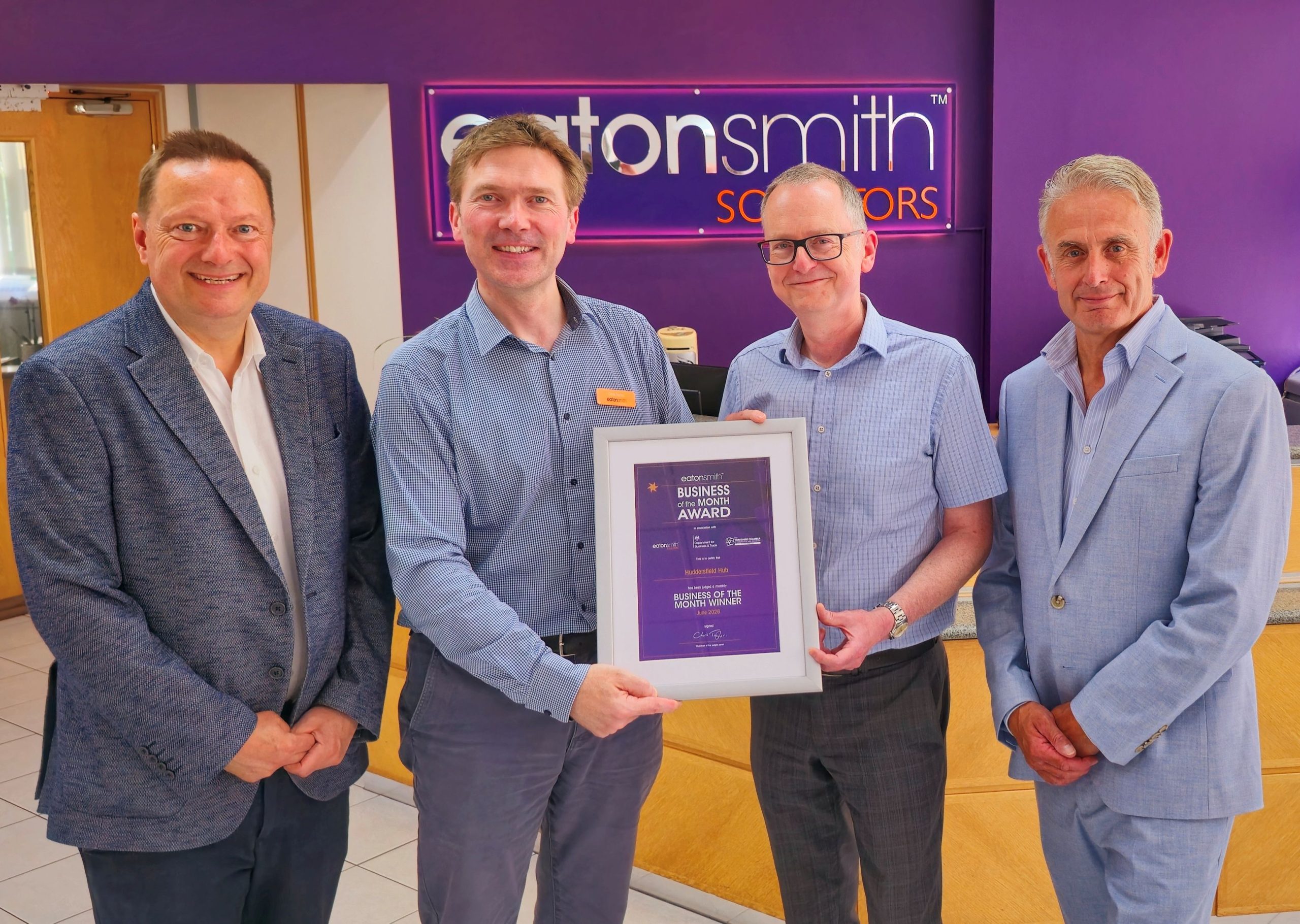 Huddersfield Hub Scoops Prestigious Business of the Month Award